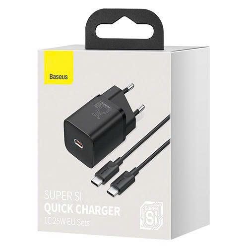 휴대폰 충전기 Baseus Super SI 25W 충전기 (1m Type-C-Type-C 케이블 포함).
